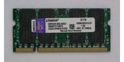 paměť DDR2 1GB RAM 666MHz Kingston pro laptop