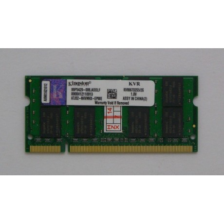 paměť DDR2 2GB RAM 666MHz Kingston pro laptop
