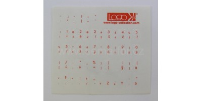 české přelepky na klávesnici červené