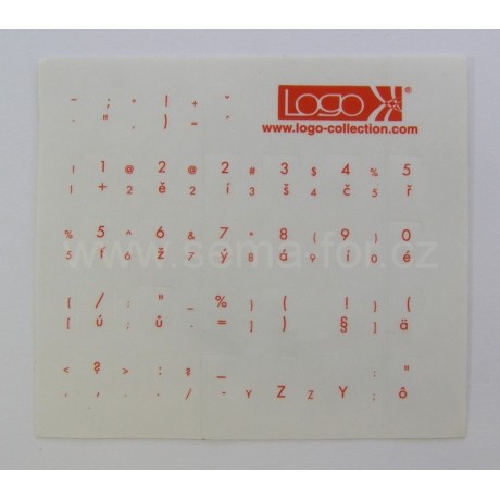 české přelepky na klávesnici červené