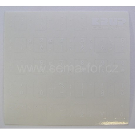 české přelepky na klávesnici bílé