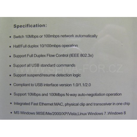 adapter micro USB to LAN RJ45 10/100 kabel