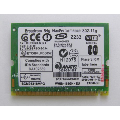 wifi card mini PCI Broadcom BCM94318MPG  nový