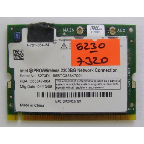WiFi MINI modul Intel PRO 2200BG použitý     
