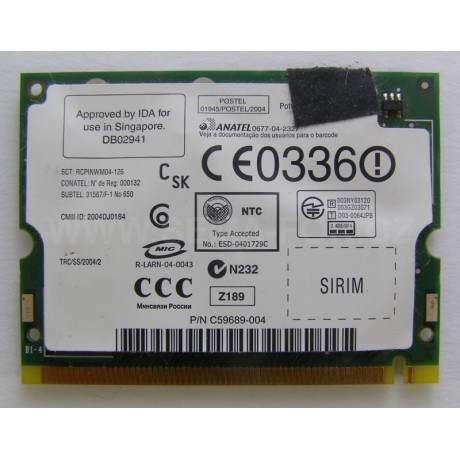 WiFi MINI modul Intel PRO 2200BG použitý     