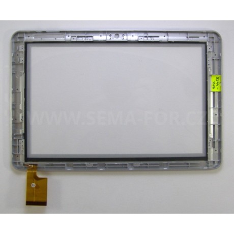 10.1" dotykové sklo TPC00187 VER1.0 bílé ve stříbrném rámečku