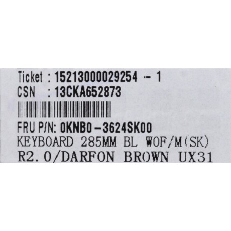 klávesnice Asus Zenbook UX31 black SK - no frame