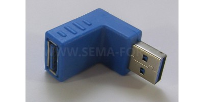 adapter USB 3.0 AM to AF 90° II