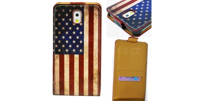 Samsung Galaxy Note 3 N9000 - 5,7" flipové pouzdro - vzor US vlajka