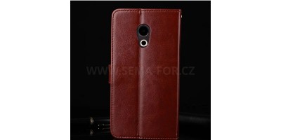 Meizu Pro 6 5,2" - hnědé kožené flipové pouzdro 