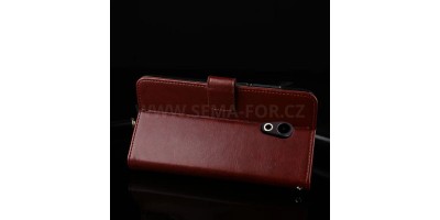 Meizu Pro 6 5,2" - hnědé kožené flipové pouzdro 