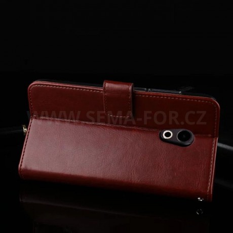 Meizu Pro 6 5,2" - hnědé kožené flipové pouzdro 