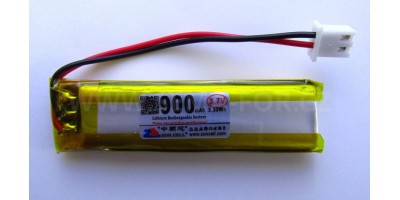 baterie ZC LION 3,7V 900mAh, 60*15*8mm 2pin