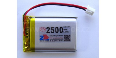 baterie ZC LION 3,7V 2500mAh, 52*35*10mm 2pin