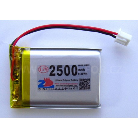 baterie ZC LION 3,7V 2500mAh, 52*35*10mm 2pin
