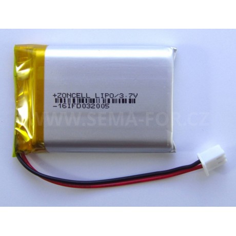 baterie ZC LION 3,7V 2500mAh, 52*35*10mm 2pin