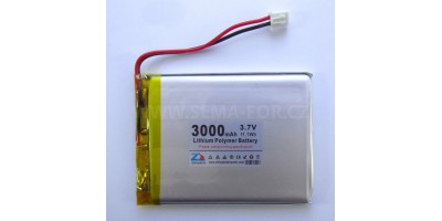 baterie ZC LION 3,7V 3000mAh, 75*55*5mm 2pin