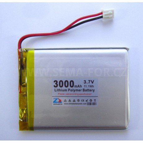 baterie ZC LION 3,7V 3000mAh, 75*55*5mm 2pin