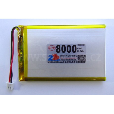 baterie ZC LION , 3.7V 8000mAh 91*60*8mm 2pin