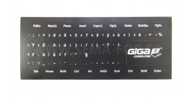 české přelepky na klávesnici modré