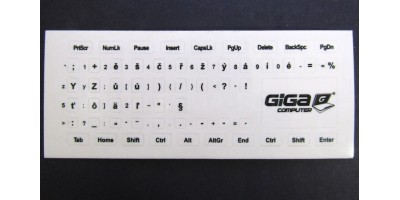 nálepky na klávesnici CS průhledné s černým potiskem GC