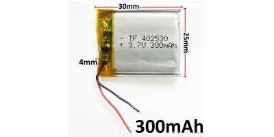 baterie ZC LION 3,7V 300mAh,30*25*4mm +- dráty