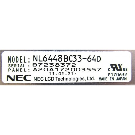 10.4" NL6448BC33-64D TFT CCFL Panel 640x480