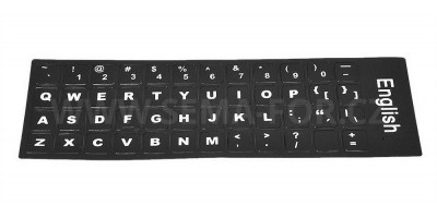 nálepky na klávesnici abeceda (english) - černé s bílým potiskem