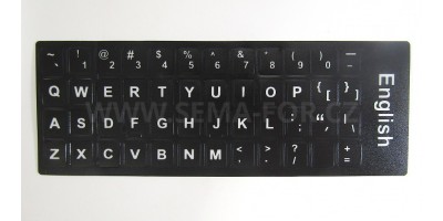nálepky na klávesnici abeceda (english) - černé s bílým potiskem