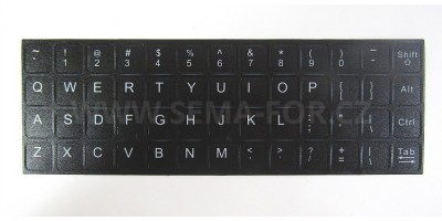 nálepky na klávesnici abeceda (english) - černé s bílým potiskem