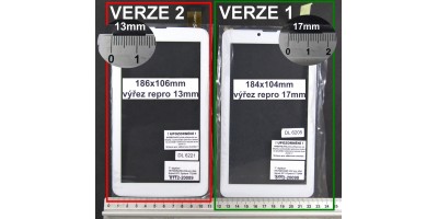 7" dotykové sklo HK70DR2299-V02 pro iGet Smart G71 Oysters T72HM 3G bílé - verze 1