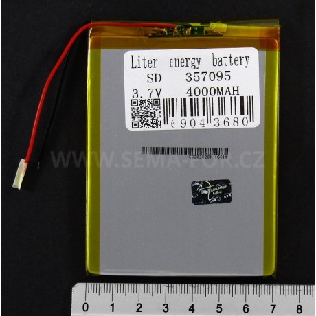 baterie 3,7V 4000mAh 95x70x4 +- drátky