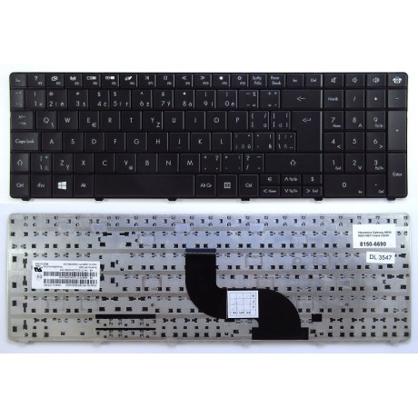 klávesnice Gateway NV40 NV44 NV52 NV56 NV58 NV78 silver US