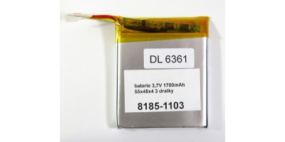 baterie 3,7V 1700mAh 55x48x4,5 3 dratky