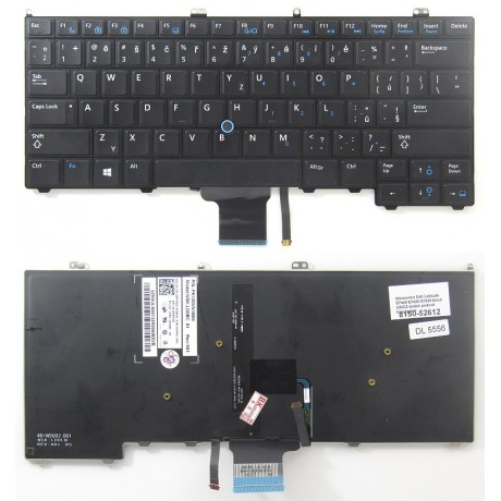klávesnice Dell Latitude E7440 E7420 E7240 black UK/CZ dotisk podsvit