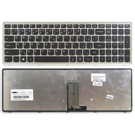 klávesnice Lenovo Ideapad U510 Z710 black/silver US/CZ dotisk