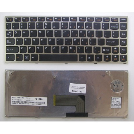 klávesnice Lenovo Ideapad U460 black/silver US