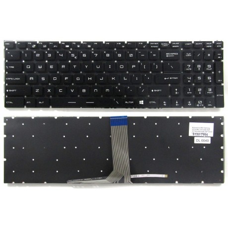 klávesnice MSI Gaming GT72 MS-1781 6QE 6QF GT72S 6QD 6QE 6QF black US color backlight