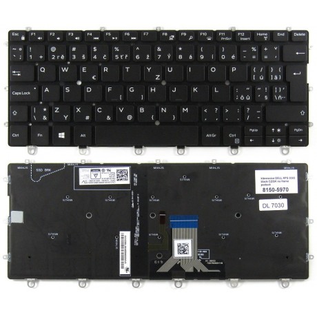 klávesnice DELL XPS 13 9365 black CZ/SK no frame podsvit