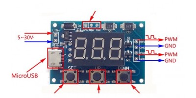 XY-LPWM generátor pulsní frekvence 1Hz-150Khz 3.3V-30V Board LCD Module 