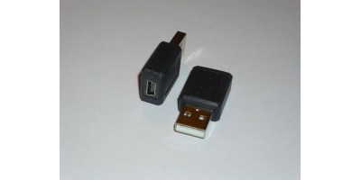 USB A Male to Mini USB B 5 Pin Female Adapter