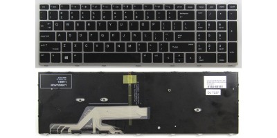 klávesnice HP Probook 450 G5 455 G5 470 G5 black US podsvit - silver frame