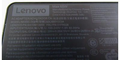 zdroj Lenovo 20V/3,25A type-C
