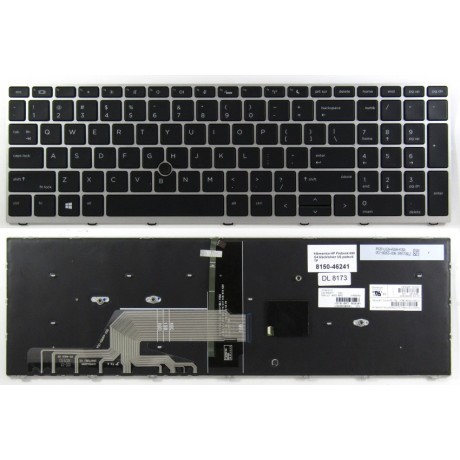 klávesnice HP Probook 650 G4 black/silver US podsvit touchpoint