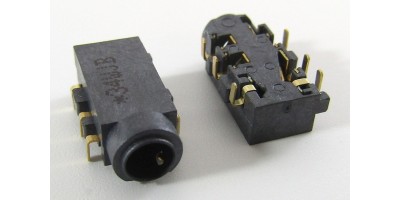 Konektor 3,5 stereo jack zásuvka black - 23