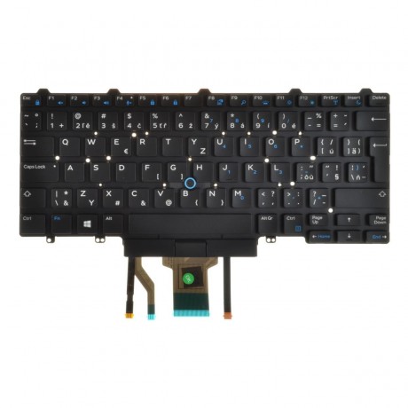 česká klávesnice pro notebook Dell Latitude E5450 E5470 E7450 E7470 black CZ/SK noframe - podsvit