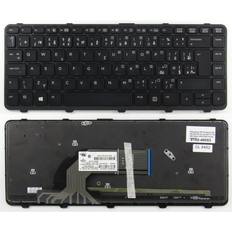 klávesnice HP Probook 430 G2 440 G0 G1 G2 445 G1 G2 640 645 G1 black UK/CZ/SK dotisk - with frame podsvit
