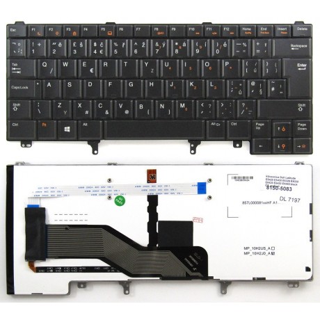 Tlačidlo klávesnica Dell Latitude E5420 E5430 E6320 E6330 E6420 E6430 E6440 black CZ podsvit - dotlač
