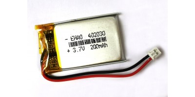 baterie ZC LION 3,7V 200mAh,33*21*4mm 2pin - konektor verze 2