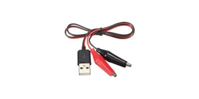 Kábel USB A to 2x krokodil napájanie + 5V